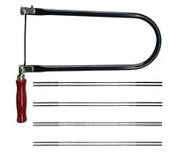 Set di sega per traforo da 310 mm con 8 lame per sega a traforo (4 6 8 10) con manico in legno, mini seghetto girevole a 360 gradi, per tagli precisi e lavori di linea