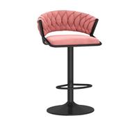 Set di seggio da Tavolo in Velluto per Bar, Sedia a Rotazione con Schiena e Base in Tessuto Nero, Altezza del Tavolo da Cucina, comodità per caffetteria, Ristorante o Ufficio (2 Pezzi)