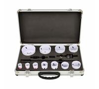 SET DI SEGHE A TASCA BIMETALLICHE AWTOOLS IN VALIGETTA, 15 PEZZI, 19-76 mm, NERO