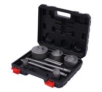 Set di seghe a tazza professionale, 9 pezzi, 30 - 100 mm, punte in acciaio al carbonio con estensione SDS-Plus e Max per mattoni e cemento, in valigetta in plastica, colore: nero/grigio