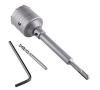 Set di seghe per fori in calcestruzzo con punta in carburo da 65 mm, tagliabuchi per muri, mattoni e pietre con asta da 200 mm e chiave per l'installazione di condizionatori d'aria