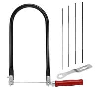 Set di Seghetti da Traforo Comprendente 4 Lame per Seghe (4#6#8#10#) Chiave di Montaggio e Archetto per Seghetti da Traforo per Metallo e Legno Sega da Ferro Piccola Girevole a 360 Gradi