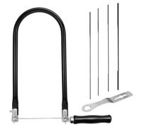 Set di Seghetti da Traforo Comprendente 4 Lame per Seghe (4#6#8#10#) Chiave di Montaggio e Archetto per Seghetti da Traforo per Metallo e Legno Sega da Ferro Piccola Girevole a 360 Gradi Nero