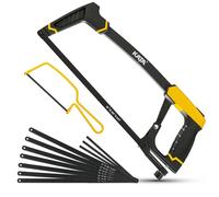 Set di Seghetti per Metallo,12 Pollici Taglierino,6 Pollici Mini Hacksaw Seghetto Manuale con 7 Pezzi da 12" Lame in Acciaio al Carbonio e 3 Pezzi da 6" Lame in Acciaio 65Mn per Metallo,Tubo PVC