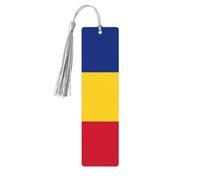 Set di segnalibri con nappe con bandiera della Romania, da donna, 5 pezzi, in legno, accessori per la lettura