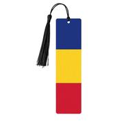 Set di segnalibri con nappe con bandiera della Romania, da donna, 5 pezzi, in legno, accessori per la lettura