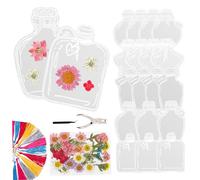 Set di segnalibri di fiori secchi da 72 pezzi con pinzetta perforatrice kit per la creazione di segnalibri floreali pressati trasparenti fai da te per l'artigianato
