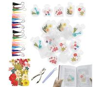 Set di segnalibri di fiori secchi, fatti a mano trasparenti, bellissimi pennarelli laterali fatti a mano per progetti scuola, album di ritagli, amici, celebrare mamme