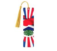 Set di segnalibri in legno con bandiera della Costa Rica con nappe, 5 pezzi unici forniture di studio regali per lettori