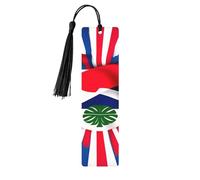 Set di segnalibri in legno con bandiera della Costa Rica con nappe, 5 pezzi unici forniture di studio regali per lettori