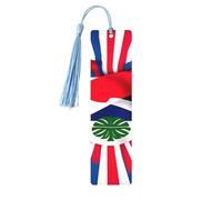 Set di segnalibri in legno con bandiera della Costa Rica con nappe, 5 pezzi unici forniture di studio regali per lettori