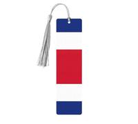 Set di segnalibri in legno con bandiera della Costa Rica con nappe, 5 pezzi unici per lo studio, regali per lettori