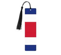 Set di segnalibri in legno con bandiera della Costa Rica con nappe, 5 pezzi unici per lo studio, regali per lettori