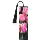 Set di segnalibri in legno con stampa rosa e tulipani, per lettura, 5 pezzi, premurosi e carini, idea regalo per gli amanti