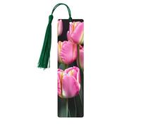 Set di segnalibri in legno con stampa rosa e tulipani, per lettura, 5 pezzi, premurosi e carini, idea regalo per gli amanti