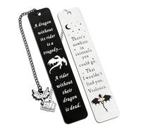 Set di segnalibri in metallo a forma di drago, in acciaio inox con ciondolo, per leggere donne e uomini, accessori per libri per amanti dei libri (stile 2)