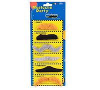 Set di sei adesivi di barba falsi neri facili applicare e riutilizzare per look festa divertenti e creativi