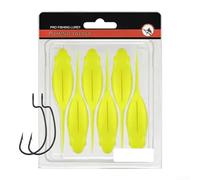 Set di sei esche morbide per pesca a coda lunga, esche galleggianti e galleggianti, adatte per varie specie di pesci e condizioni idriche (giallo)