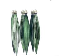 Set di sei palline di Natale vintage metallizzate da 16 cm, con finitura galvanizzata e robusti passanti per appendere facilmente gli alberi delle vacanze (verde)