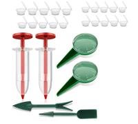 Set di sementi da giardino portatile e strumenti per piantare, kit di seminatori in plastica leggera per semina precisa di fiori e piante, rosso di piccole dimensioni