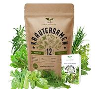 Set di semi di erbe aromatiche - 12 varietà di semi di erbe aromatiche da cucina, balcone, giardino o orto rialzato
