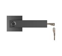 Set di serratura a leva per porta intelligente con impronta digitale, camera da letto, hotel, ufficio, interno, installazione facile, stile moderno, aperto a destra, a sinistra (Nera)