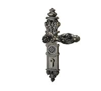 Set di serrature con maniglia di sicurezza muta in ottone retrò europeo, for villa domestica, camera da letto e porta interna, accessori hardware for mobili(A-Green)