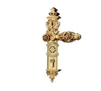 Set di serrature con maniglia di sicurezza muta in ottone retrò europeo, for villa domestica, camera da letto e porta interna, accessori hardware for mobili(A-Gold)