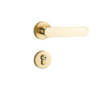 Set di serrature con maniglia divisa silenziosa in legno massello dorato, for porta semplice della camera da letto(Golden)