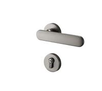Set di serrature con maniglia divisa silenziosa in legno massello dorato, for porta semplice della camera da letto(Gun gray)