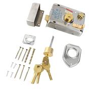 Set di serrature da applicare in acciaio inossidabile Catenaccio verticale a cilindro con chiavetta verticale ad alta sicurezza stile vintage per porte e cancelli di casa Argento