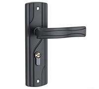 Set di serrature per porta con chiavi, pomello interno in acciaio al manganese, meccanismo silenzioso, finitura nera, per camera da letto, soggiorno, casa ufficio