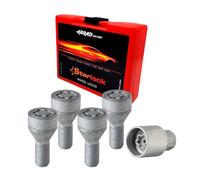 Set di serrature per ruota compatibile con Abarth 595 / Abarth 695 dal 2008 argento 4 pezzi M12X1.25