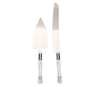 Set di Server per Torta e Torta Salata in Acciaio Inox e Acrilico, 2 Set