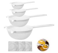 Set di Setacci, 4 Pezzi Colino Cucina in Plastica con Rete in Nylon per il Tè ø 8 cm Colini per la Casa ø 10 cm ø 14 cm ø 18 cm