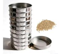 Set di setacci for la classificazione dei chicchi di caffè,schermo in acciaio inossidabile for chicchi verdi di caffè con 10 strati maglie (12-21 maglie),telaio rotondo diametro 20cm(Iron plating)