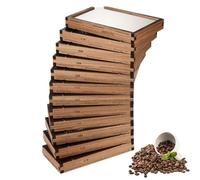 Set di setacci per la classificazione dei chicchi di caffè, schermo in acciaio inossidabile con telaio in legno, setaccio con foro rotondo, rete 12-21, per caffetterie e torrefazioni