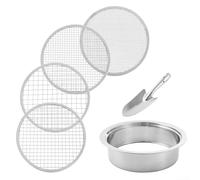 Set di setacci per terreno in acciaio inossidabile con maglie intercambiabili, setaccio resistente per lo sporco da giardino per lo screening del compost, filtro per invasatura, separatore di rocce di
