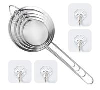 Set di setaccio in acciaio inox 4 pezzi con ganci - maglia fine per cucina, farina, pasta e setacciatura