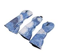 Set di sete di golf club di 3 in pelle PU impermeabile con fodera spessa e tag Numero regolabili Design Sky Starry Sky per appassionati di golf 1 grandi 2 piccole coperture