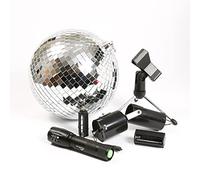 Set di sfere da discoteca - Mobile Party Kit - Sfera a specchio da 20 cm, motore a batteria, pinspot, treppiede, luce effetto luce per feste, set completo