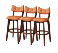 Set di sgabelli da bancone (1/2/3/4 posti), moderni, con schienale curvo e gambe in legno, ideali per isola cucina e bancone colazione.
