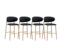 Set di sgabelli da bar con schienale e gambe in legno per cucina | Set di sgabelli da bar a controaltezza con schienali di supporto e gambe in legno robuste, ideali per isola della cucina e