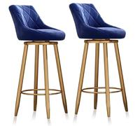 Set di sgabelli da bar girevoli: eleganti sedie in velluto con schienale, altezza del bancone regolabile, design elegante per cucina, pub, sala da pranzo e arredamento moderno per la casa.