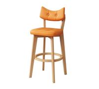 Set di sgabelli da bar imbottiti in similpelle PU, disponibili in confezioni da 1/2/3/4 pezzi - Gambe in legno, poggiapiedi rotondo per isola cucina e ristorante.