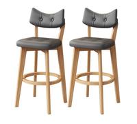 Set di sgabelli da bar imbottiti in similpelle PU, disponibili in confezioni da 1/2/3/4 pezzi - Gambe in legno, poggiapiedi rotondo per isola cucina e ristorante.