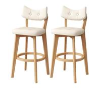 Set di sgabelli da bar imbottiti in similpelle PU, disponibili in confezioni da 1/2/3/4 pezzi - Gambe in legno, poggiapiedi rotondo per isola cucina e ristorante.