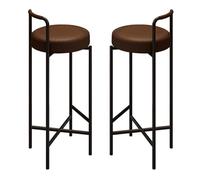 Set di sgabelli da bar in ecopelle, senza braccioli, con gambe in metallo, design vintage, per tavolo alto, cucina, isola