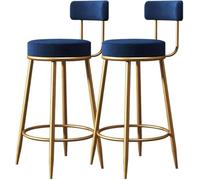 Set di sgabelli da bar in velluto con schienale, altezza bancone per cucina o sala da pranzo, soluzione comoda ed elegante
