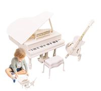 Set Di Sgabelli Da Violoncello E Pianoforte A Coda In Legno - 3 Mobili Realistici Per Casa | Modello Di Simulazione Casa Con Per Strumenti Musicali